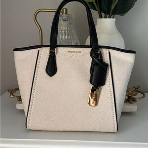 Michael Kors Black and Cream Satchel